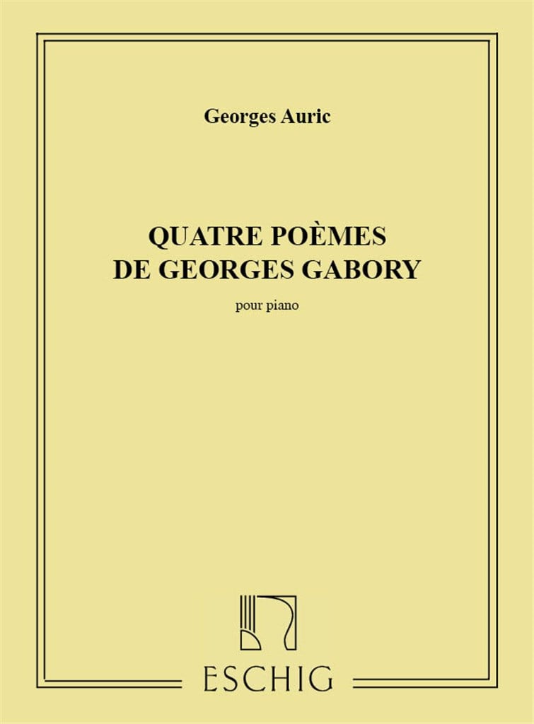 4 Poemes De Gabory Chant-Piano